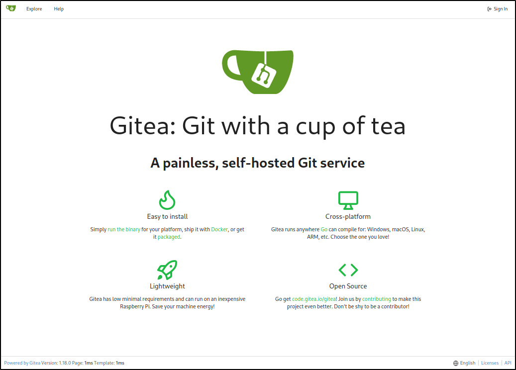 Gitea server